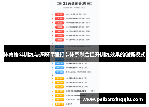 体育格斗训练与多段课程打卡体系融合提升训练效果的创新模式